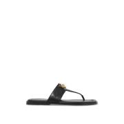 Gouden Medusa Biggie Leren Flip Flops Versace , Black , Heren