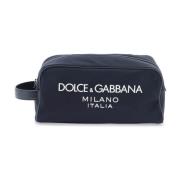 Rubberen Logo Beauty Case Dolce & Gabbana , Blue , Heren