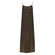 Bruine Viscose Jurk voor Vrouwen UMA Wang , Brown , Dames