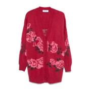 Rode bloemensweater met kraalversiering Blugirl , Red , Dames