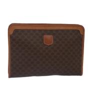 Pre-owned Leather clutches Celine Vintage , Brown , Dames