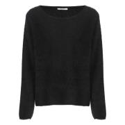 Zwarte Cashmere Crewneck Trui Vrouw Kangra , Black , Dames