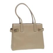 Pre-owned Leather shoulder-bags Salvatore Ferragamo Pre-owned , Beige ...