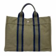 Pre-owned Canvas handbags Hermès Vintage , Green , Dames