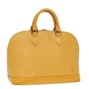 Pre-owned Leather handbags Louis Vuitton Vintage , Yellow , Dames