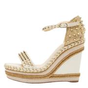 Pre-owned Leather sandals Christian Louboutin Pre-owned , Beige , Dame...