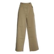 Beige Oversized Jeans voor Vrouwen N21 , Beige , Dames