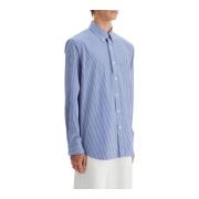 Gestreept Stretch Poplin Overhemd Polo Ralph Lauren , Blue , Heren