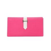 Pre-owned Leather wallets Hermès Vintage , Pink , Dames