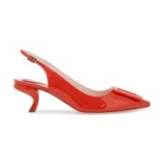 Slingback in lakleer met komma hak Roger Vivier , Red , Dames