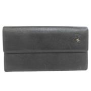 Pre-owned Leather wallets Chanel Vintage , Black , Dames