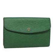 Pre-owned Leather clutches Louis Vuitton Vintage , Green , Dames