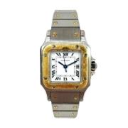 Pre-owned Yellow Gold watches Cartier Vintage , White , Dames