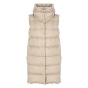 Gewatteerde Beige Vest met Capuchon Herno , Beige , Dames