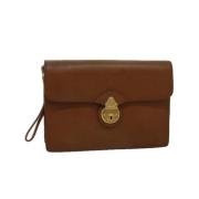 Pre-owned Leather clutches Burberry Vintage , Brown , Dames