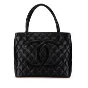 Pre-owned Leather totes Chanel Vintage , Black , Dames