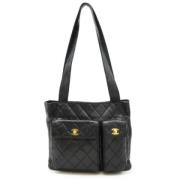 Pre-owned Leather chanel-bags Chanel Vintage , Black , Dames