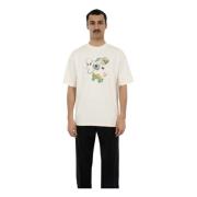 Crème Print T-Shirt Ronde Hals Korte Mouwen Drole de Monsieur , Beige ...