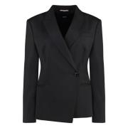 Wollen Double-Breasted Blazer Hugo Boss , Black , Dames