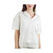 Stijlvolle korte mouw overhemd Dickies , White , Dames