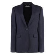 Wollen Blazer Revers Zakken Stella McCartney , Blue , Dames