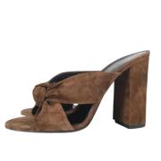 Pre-owned Suede sandals Yves Saint Laurent Vintage , Brown , Dames