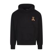 Zwarte Katoenen Hoodie met Berenpatch Barrow , Black , Heren