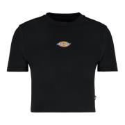 Logo Detail Cropped T-shirt Dickies , Black , Dames