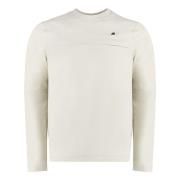 Geribbelde crew-neck sweatshirt met trekkoord K-Way , Beige , Heren