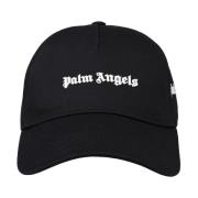 Zwarte Baseballpet met Logo Palm Angels , Black , Heren