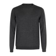 Stijlvolle Crew Neck Sweater Roberto Collina , Gray , Heren