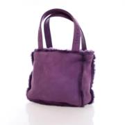 Pre-owned Suede handbags Chanel Vintage , Purple , Dames