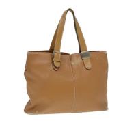 Pre-owned Leather handbags Burberry Vintage , Brown , Dames