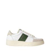 Wit Groen Leren Sneakers Saint Sneakers , White , Heren