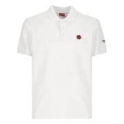 Witte Polo Shirt met Boke Bloem Kenzo , White , Heren