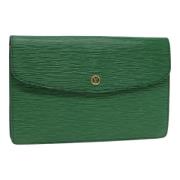 Pre-owned Leather clutches Louis Vuitton Vintage , Green , Dames