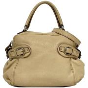 Pre-owned Leather shoulder-bags Salvatore Ferragamo Pre-owned , Beige ...