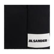 Sjaal met logo Jil Sander , Black , Dames