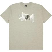 Grijze Basic Logo Stock Tee Stüssy , Gray , Heren