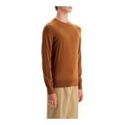 Zijde Kasjmier Crew-Neck Sweater Ermenegildo Zegna , Brown , Heren