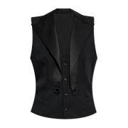 Vest met satijnen inzetstukken Dolce & Gabbana , Black , Heren