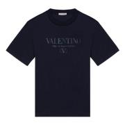 Korte mouwen ronde hals T-shirt Valentino Garavani , Blue , Heren