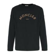 T-shirt met logo Moncler , Black , Heren