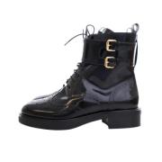 Pre-owned Leather boots Louis Vuitton Vintage , Black , Dames