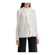 Zijden blouse met ruchedetail Isabel Marant , White , Dames