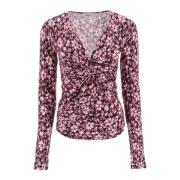 Bloemen Lange Mouw Jersey Top Isabel Marant Étoile , Multicolor , Dame...