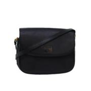 Pre-owned Leather shoulder-bags Burberry Vintage , Black , Dames