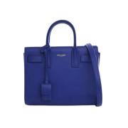 Pre-owned Leather handbags Yves Saint Laurent Vintage , Blue , Dames