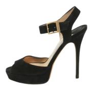 Pre-owned Suede sandals Jimmy Choo Pre-owned , Black , Dames