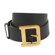 Pre-owned Leather belts Dior Vintage , Black , Dames